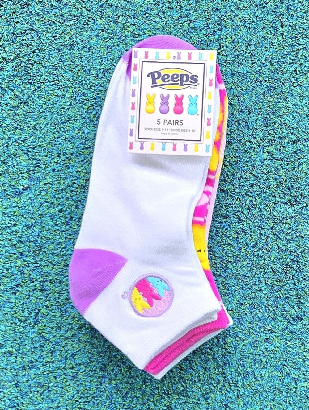Peeps Crew Socks - 5 Pairs - Multi-color
